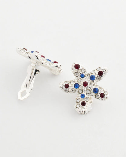 Red White & Blue Starfish Clip-On Earrings - Chico's