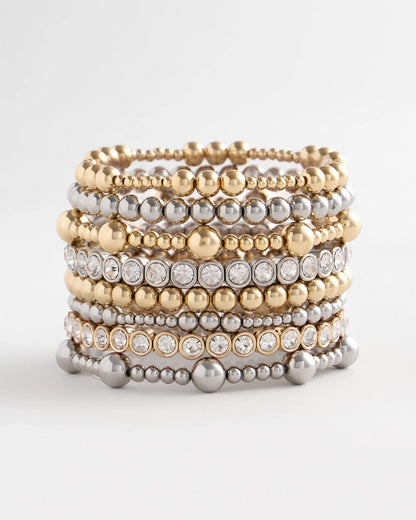 Gold-tone Medium Bead Stretch Bracelet - Chico's