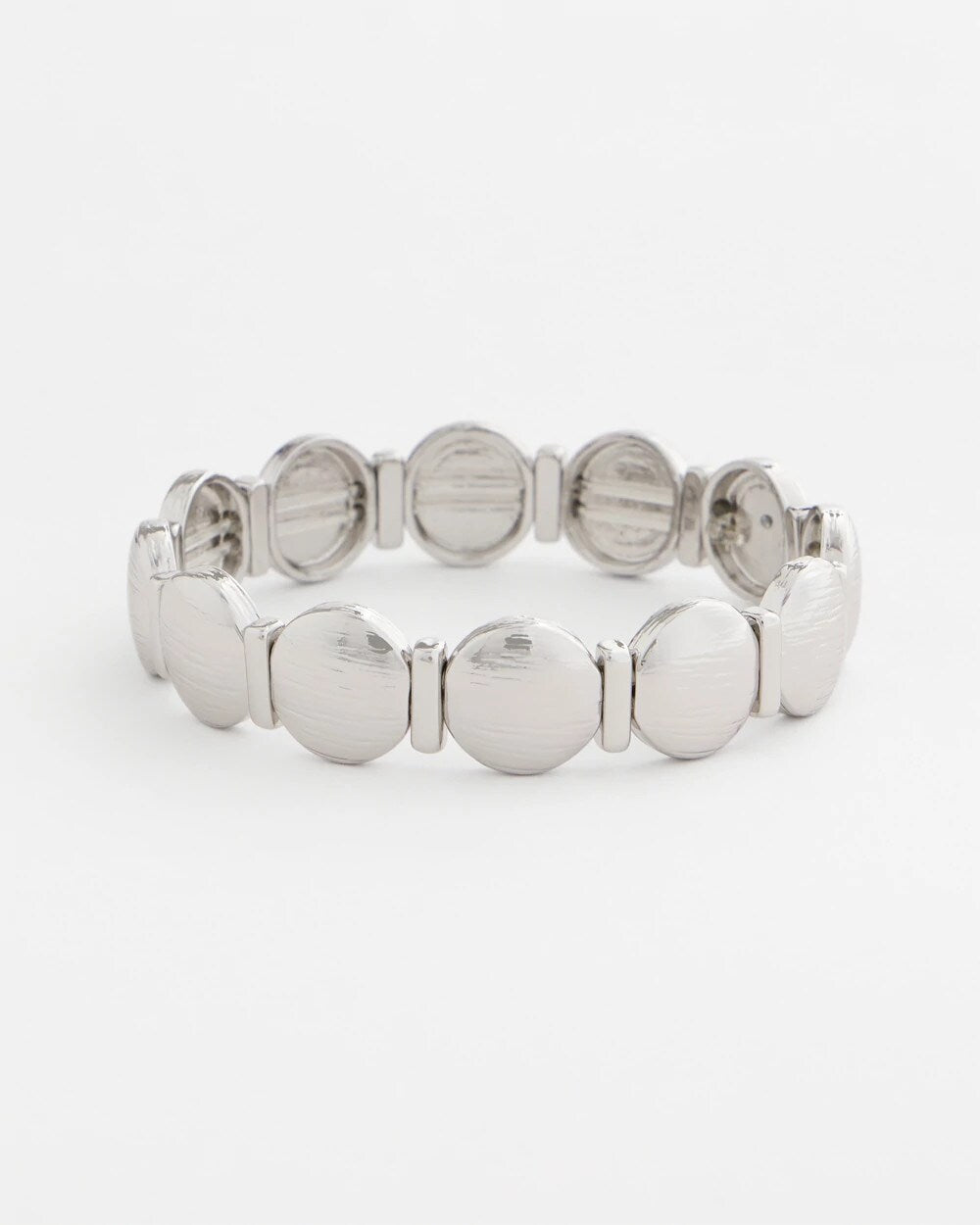 Silver Textured Circle Stretch Bracelet - Chico's