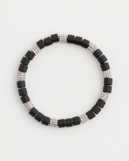Black Barrel Bead Stretch Bracelet - Chico's