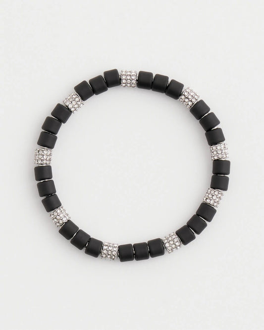 Black Barrel Bead Stretch Bracelet - Chico's