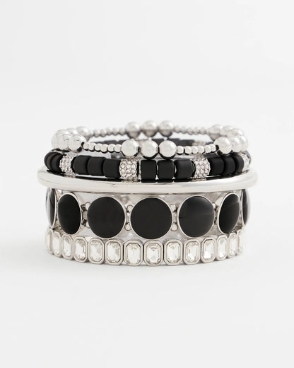 Black Barrel Bead Stretch Bracelet - Chico's
