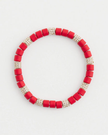 Red Barrel Bead Stretch Bracelet - Chico's