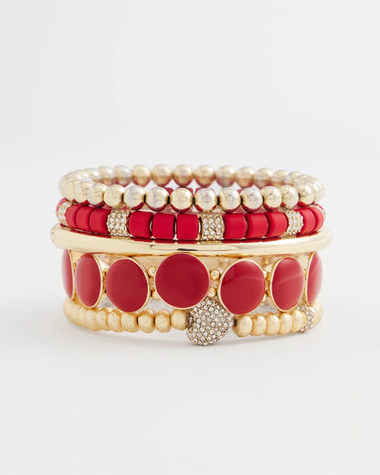 Red Barrel Bead Stretch Bracelet - Chico's