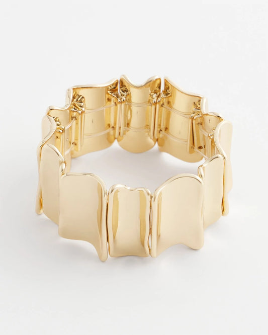 Gold Wavy Stretch Cuff - Chico's