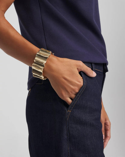 Gold Wavy Stretch Cuff - Chico's