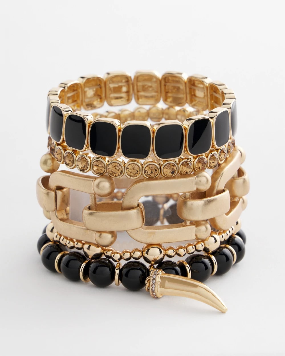 Chico's Originals Black Square Stretch Bracelet - Chico's