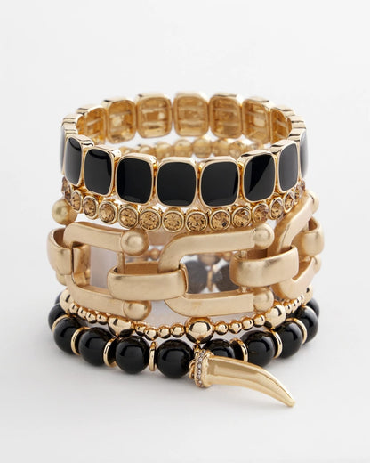 Chico's Originals Black Square Stretch Bracelet - Chico's
