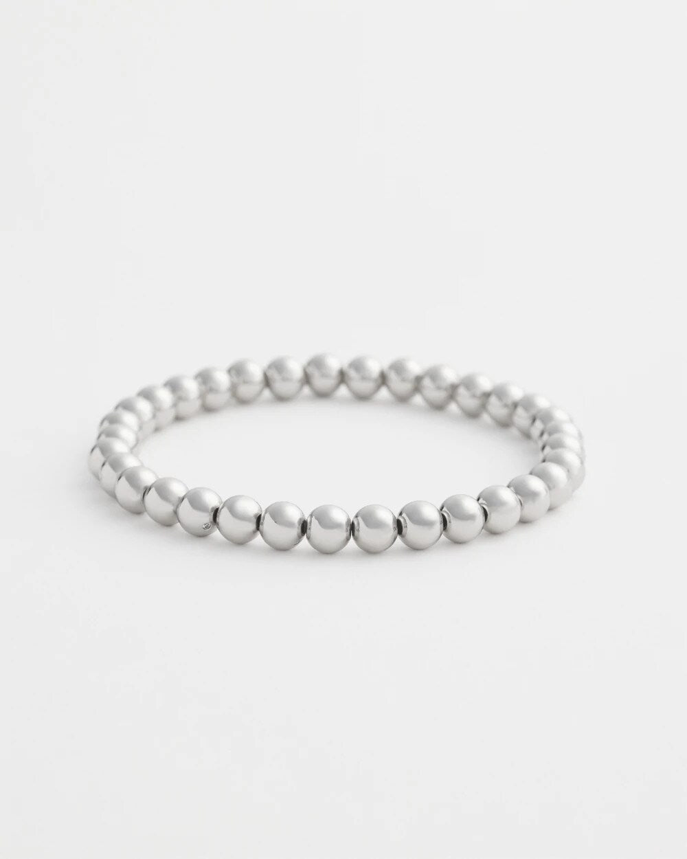 Small Beaded Silver Tone Stretch Bracelet - Chico's