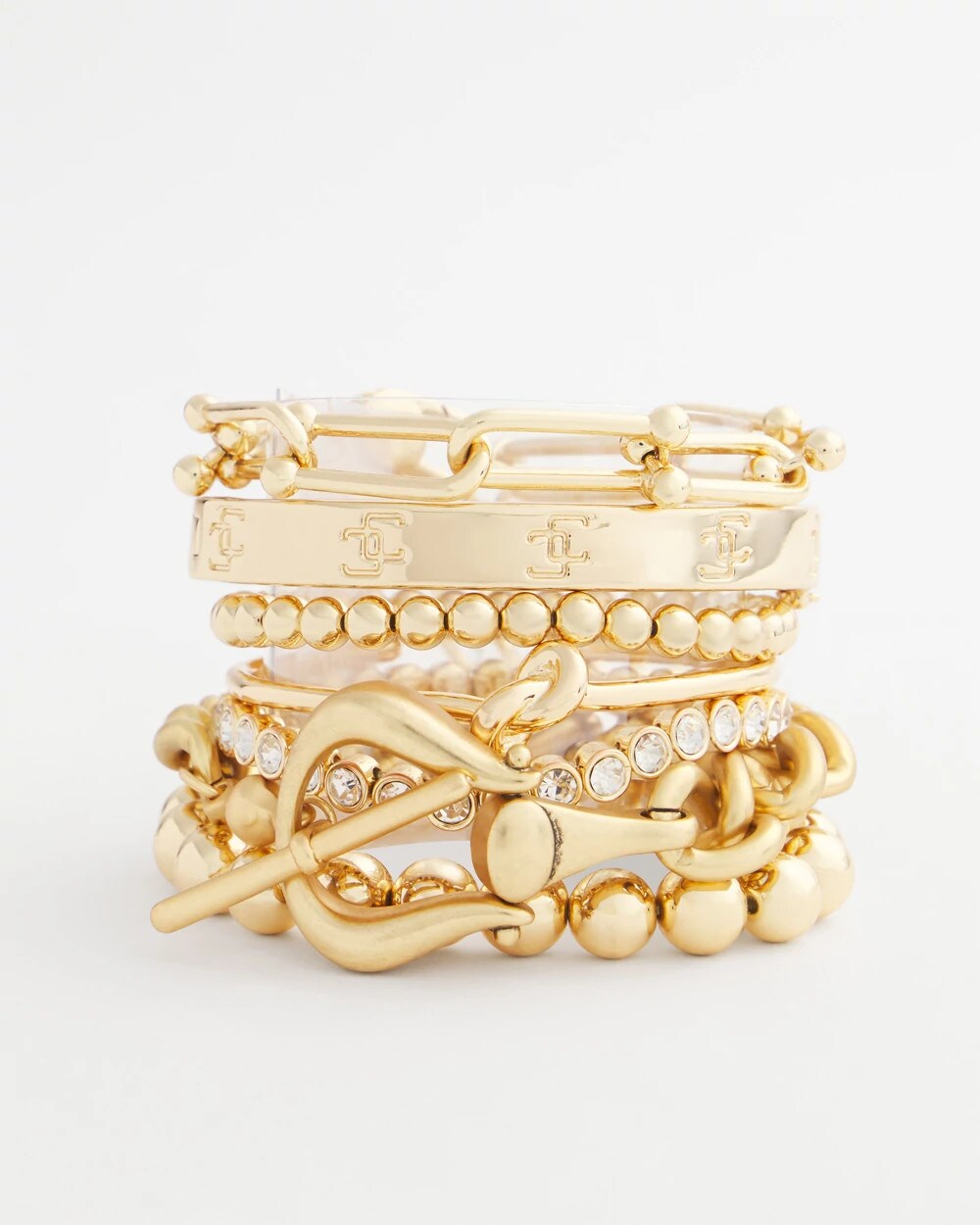 Small Beaded Gold Tone Stretch Bracelet - Chico's