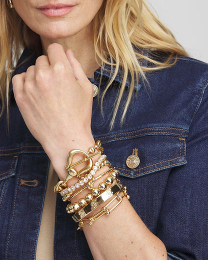 Small Beaded Gold Tone Stretch Bracelet - Chico's