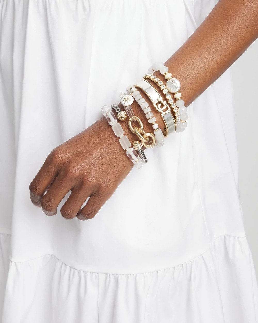 Goldtone Stretch Tennis Bracelet - Chico's