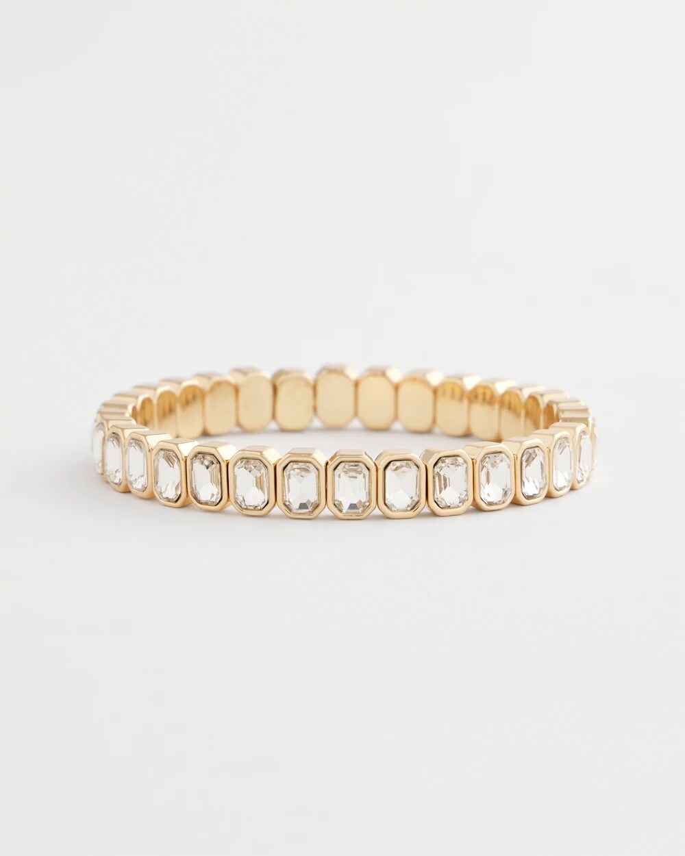 Gold Bezel Set Stretch Tennis Bracelet - Chico's