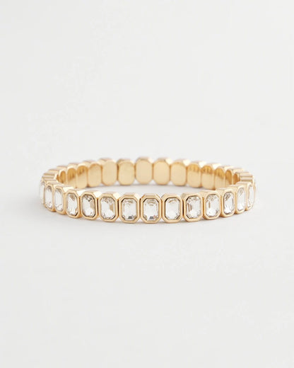 Gold Bezel Set Stretch Tennis Bracelet - Chico's