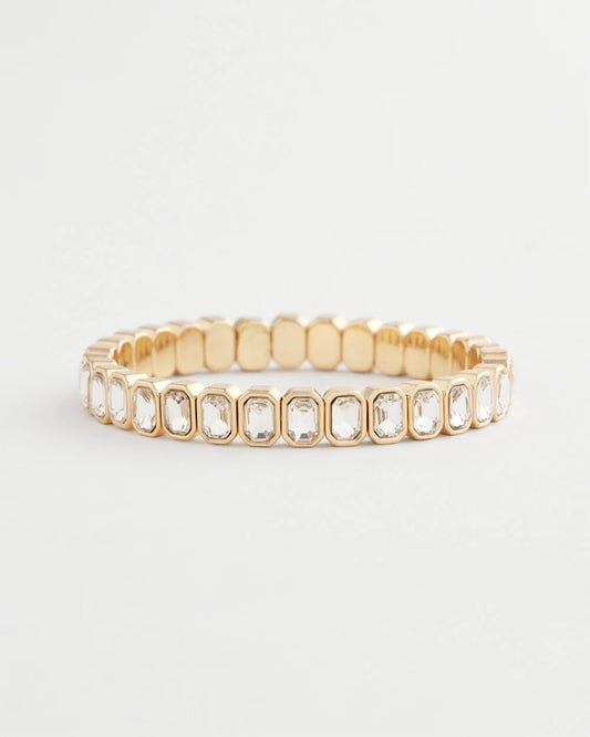 Gold Bezel Set Stretch Tennis Bracelet - Chico's