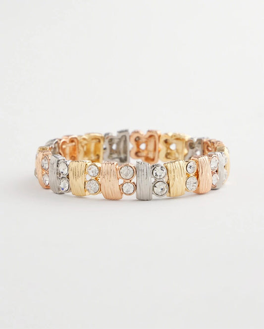 Tri-Tone Rectangle Stretch Bracelet - Chico's