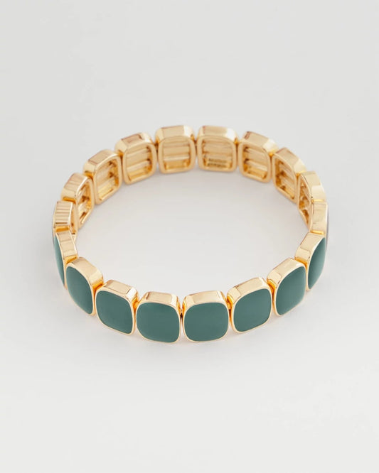 Resin Goldtone Square Stretch Bracelet - Chico's