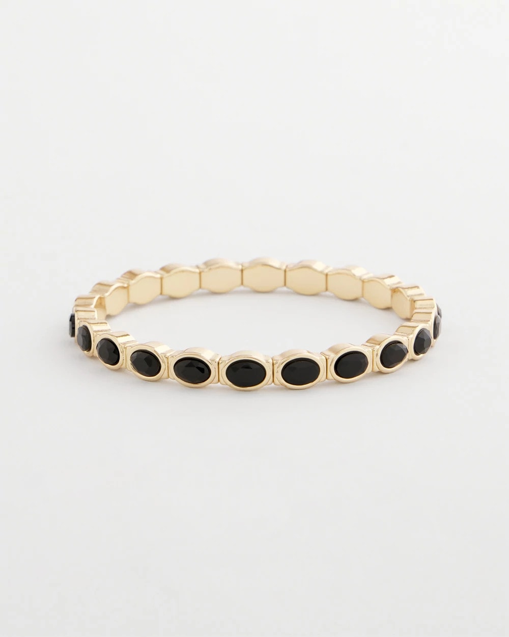 Small Black Faceted Gem Stretch Cuff Bracelet - Chico's