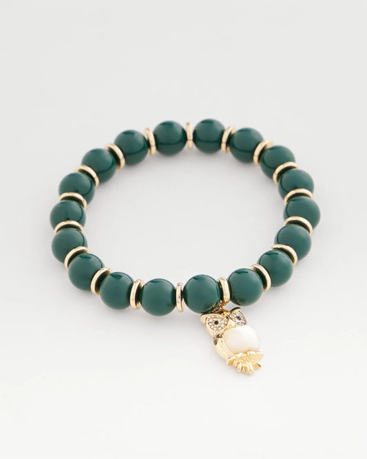 Green & Gold Beaded Charm Bracelet - Chico's