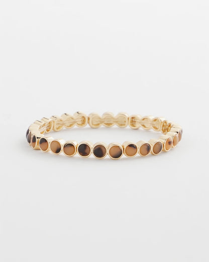 Tortoise Goldtone Round Stretch Bracelet - Chico's