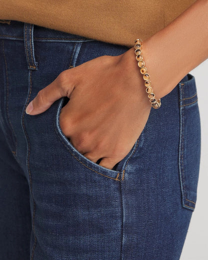Tortoise Goldtone Round Stretch Bracelet - Chico's