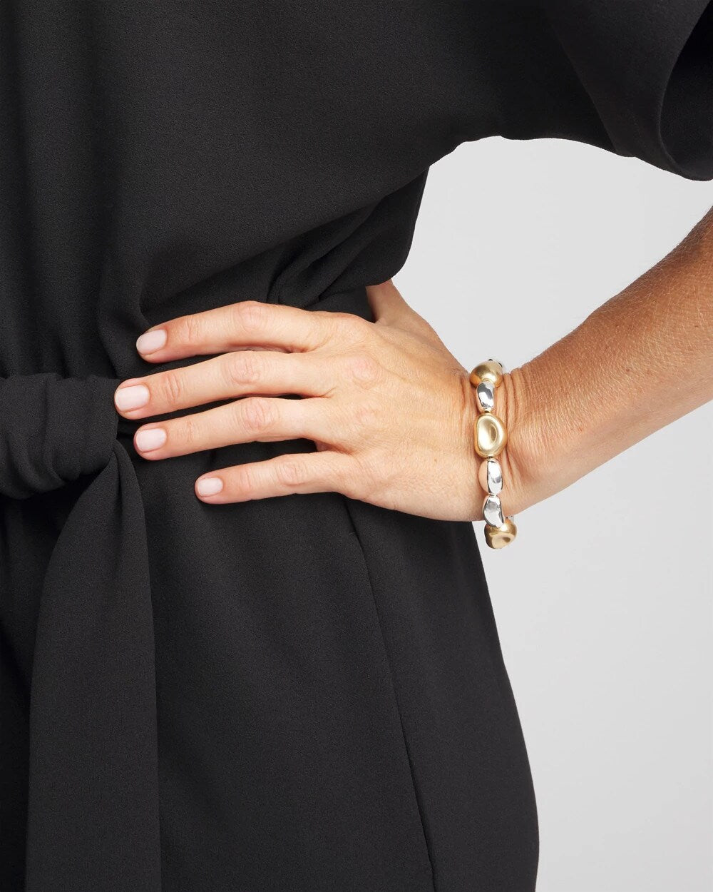 Gold & Silver Tone Beaded Stretch Bracelet - Chico's