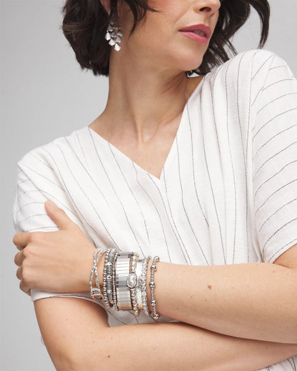 Silver Tone Stretch Watchband Bracelet - Chico's