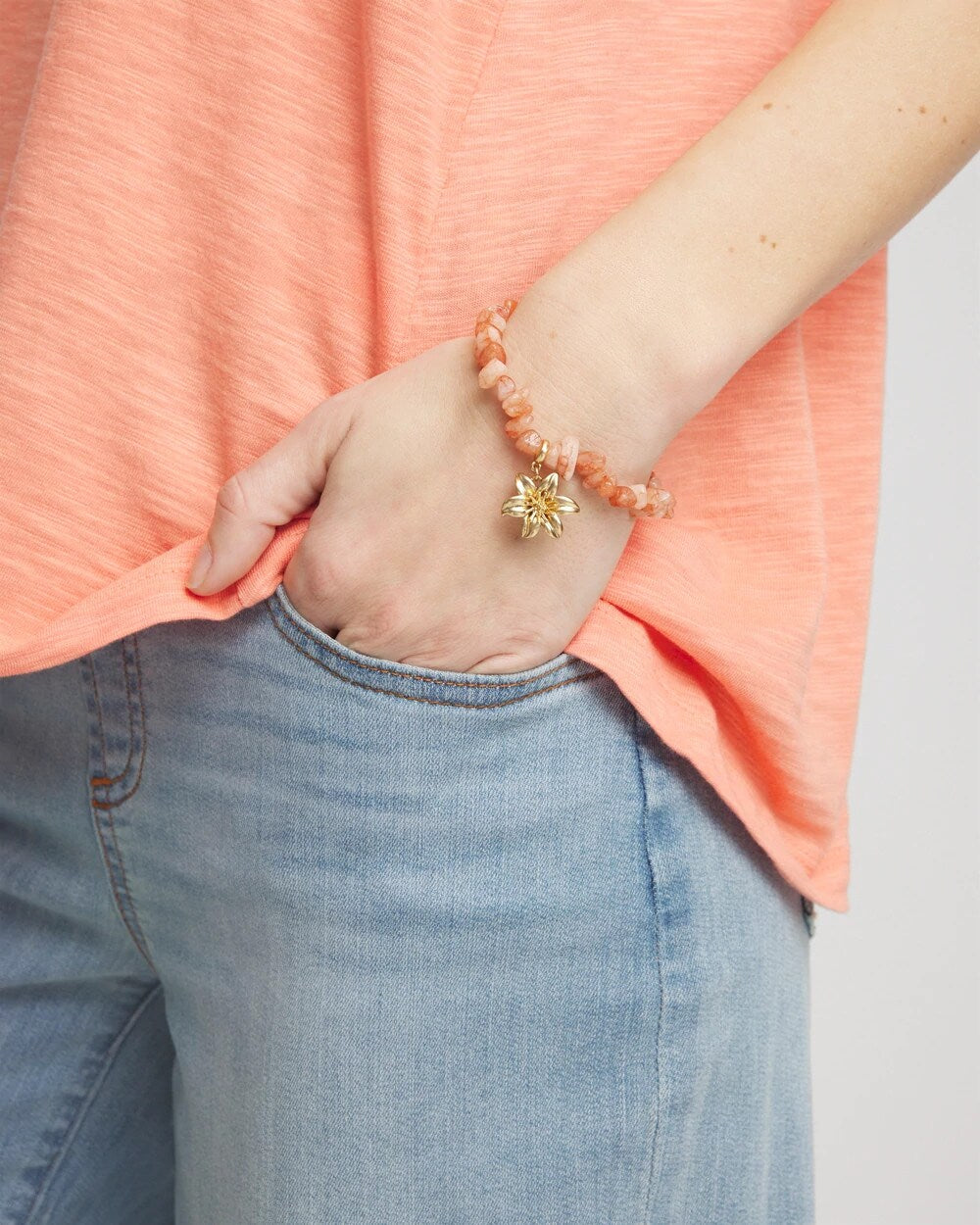 Aventurine Stone Chips Charm Bracelet - Chico's