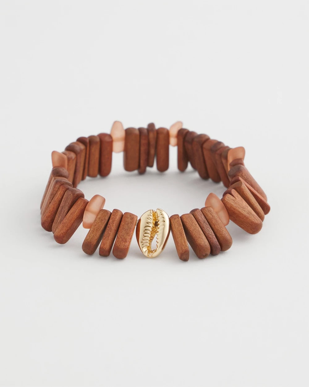 Walnut-Wood-Motif Stretch Bracelet - Chico's