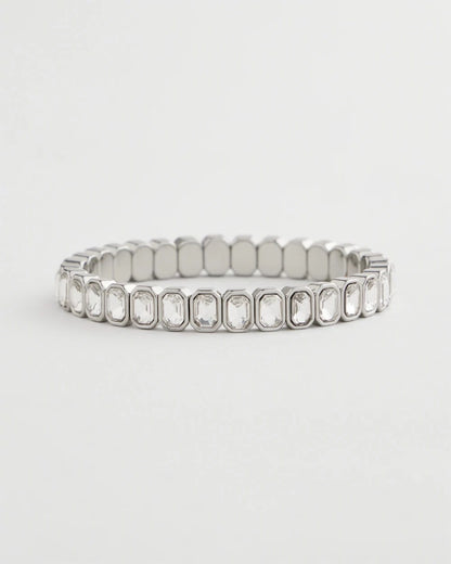 Silver Bezel Set Stretch Tennis Bracelet - Chico's