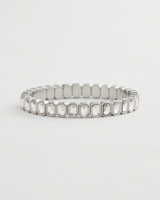 Silver Bezel Set Stretch Tennis Bracelet - Chico's