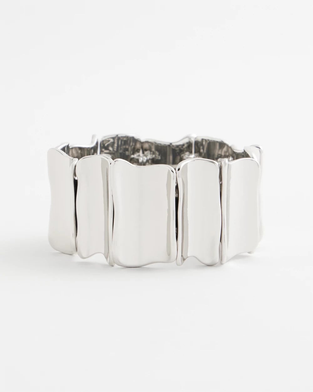 Silvertone Wave Stretch Cuff Bracelet - Chico's