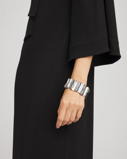 Silvertone Wave Stretch Cuff Bracelet - Chico's