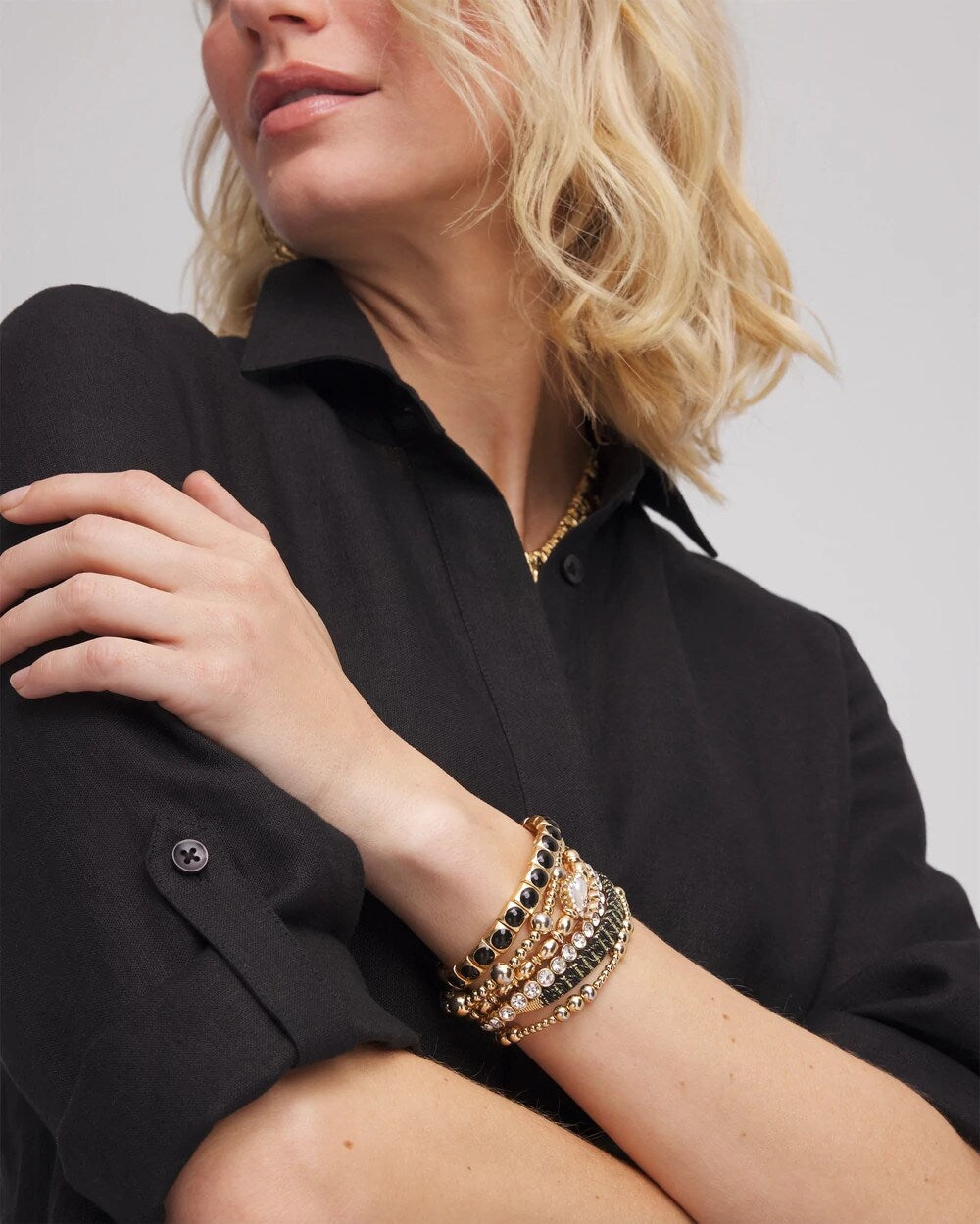 Goldtone Stretch Watchband Bracelet - Chico's