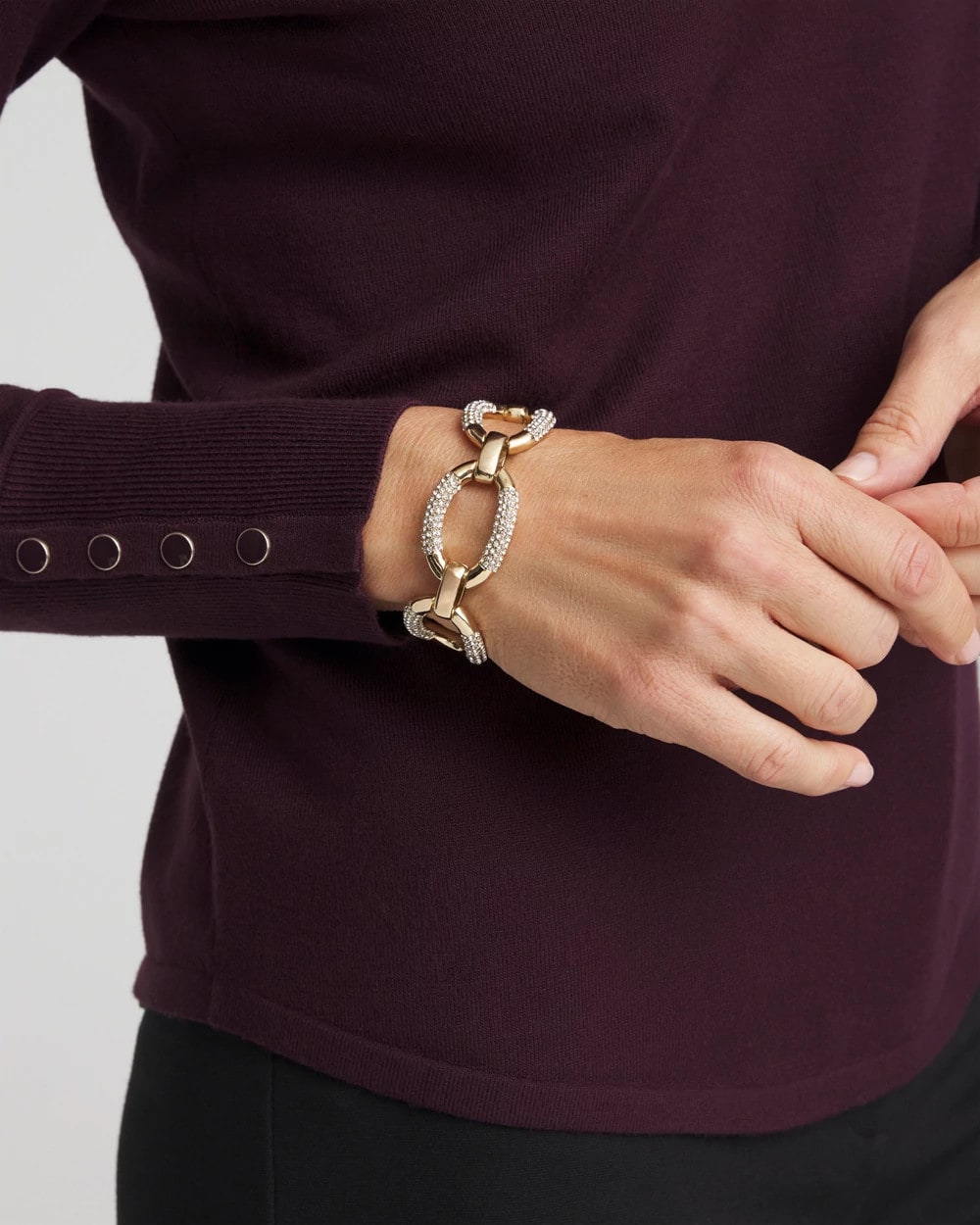 Large Pave Link Toggle Bracelet - Chico's