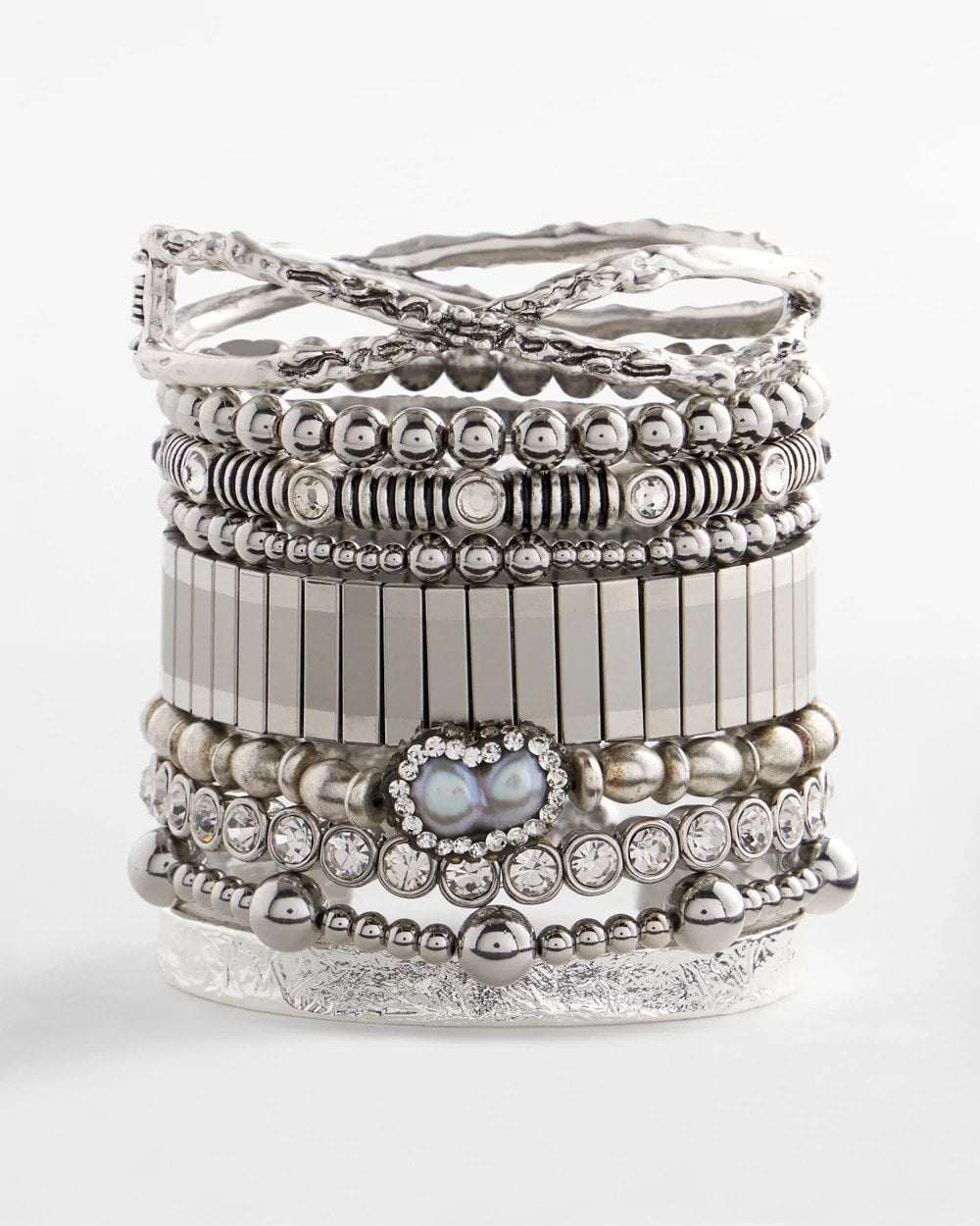 Silver Tone Stretch Watchband Bracelet - Chico's