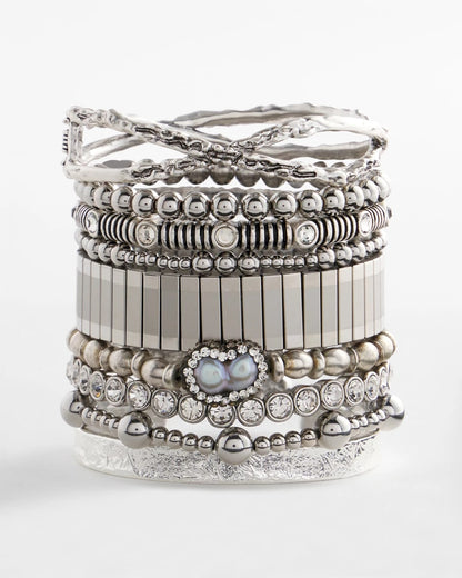 Silver Tone Stretch Watchband Bracelet - Chico's