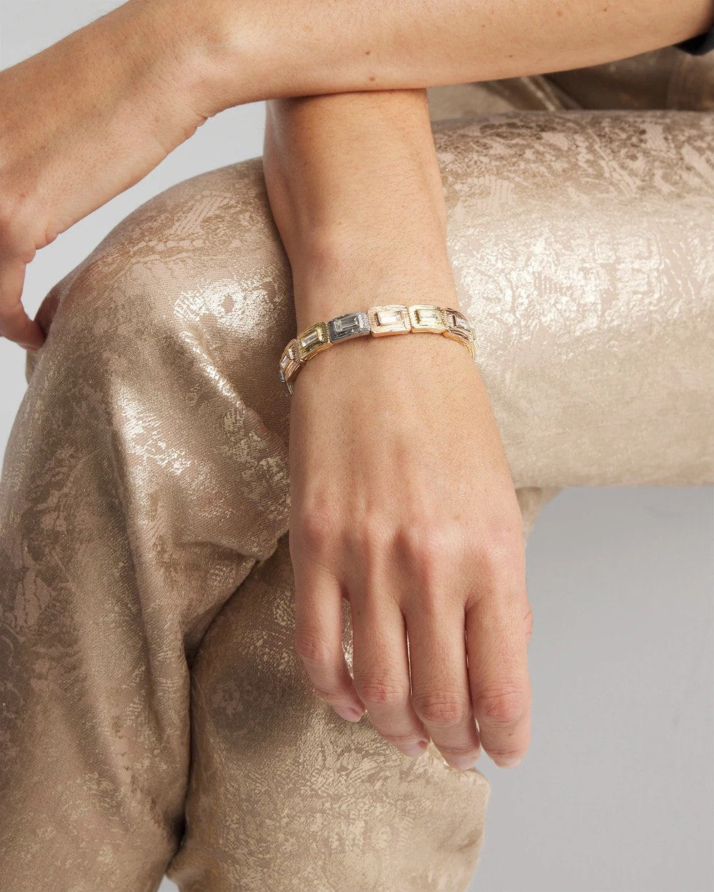 Tri-Tone Rectangle Stretch Bracelet - Chico's