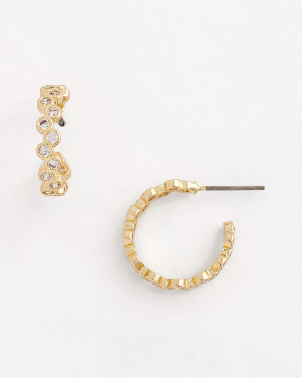 Goldtone Cubic Zirconia Hoop Earrings - Chico's
