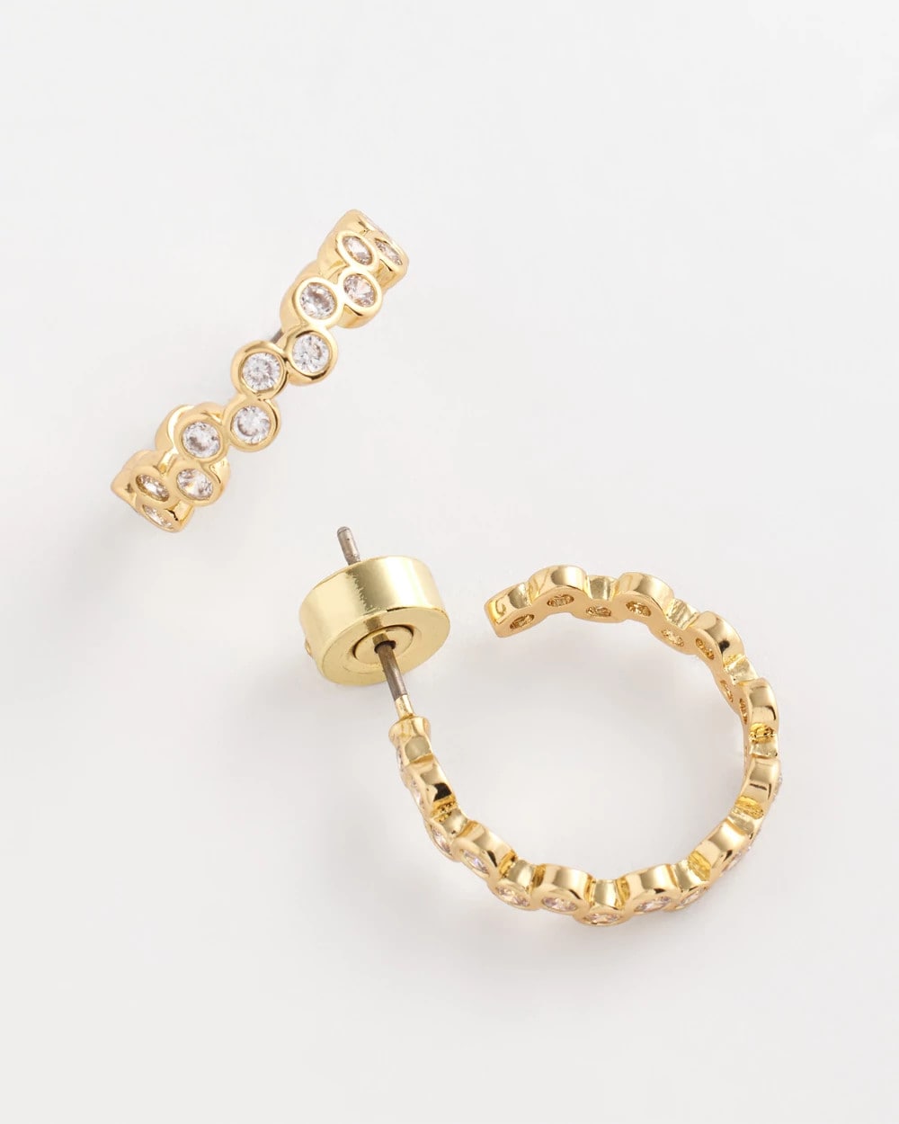 Goldtone Cubic Zirconia Hoop Earrings - Chico's