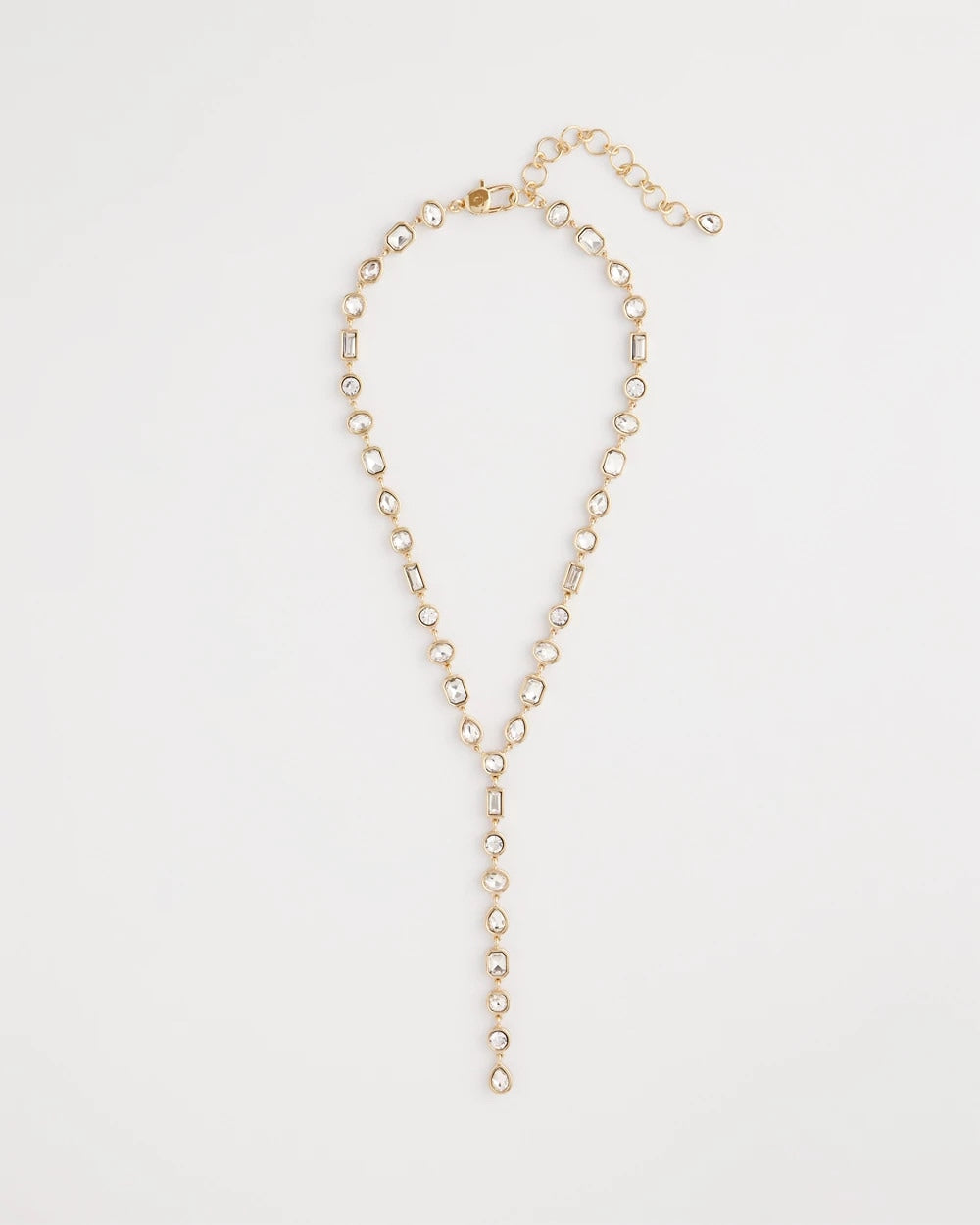 Bezel Set Goldtone Y-Necklace - Chico's