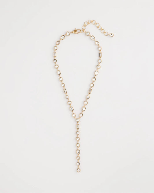 Bezel Set Goldtone Y-Necklace - Chico's