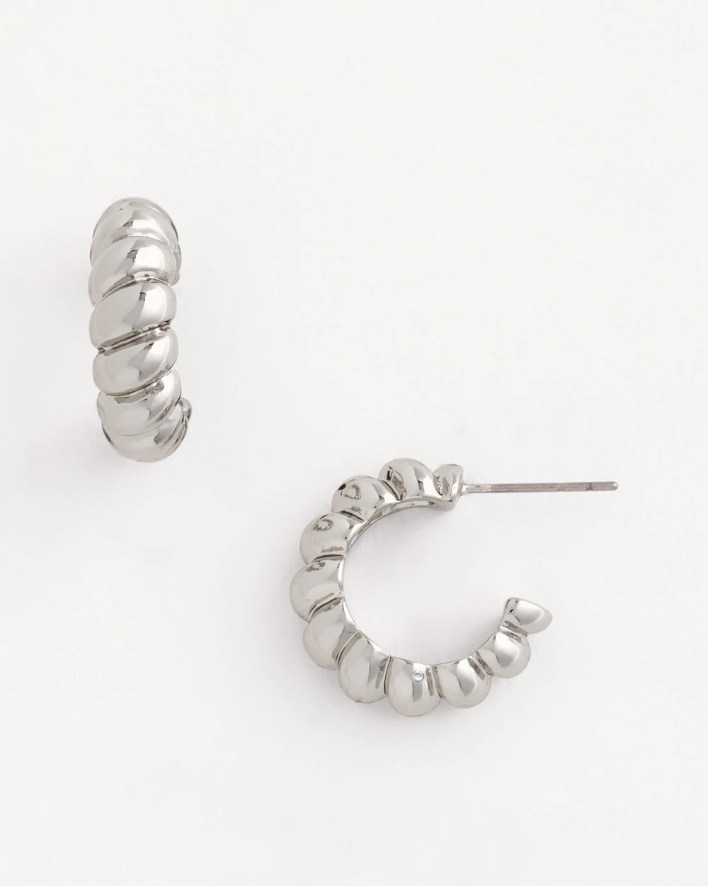 No Droop® Silvertone Twisted Hoop Earrings - Chico's