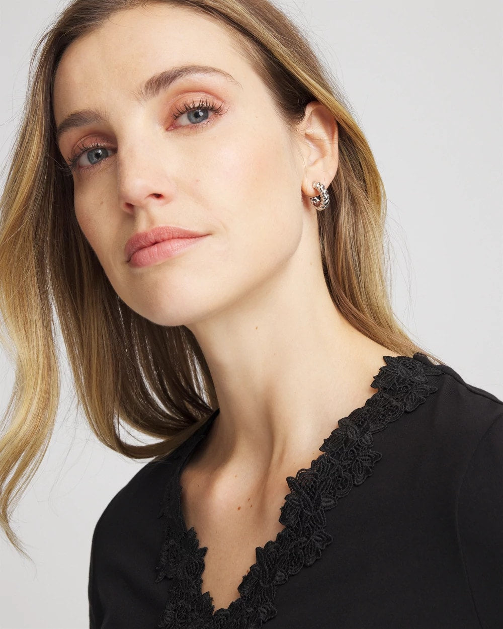 No Droop® Silvertone Twisted Hoop Earrings - Chico's