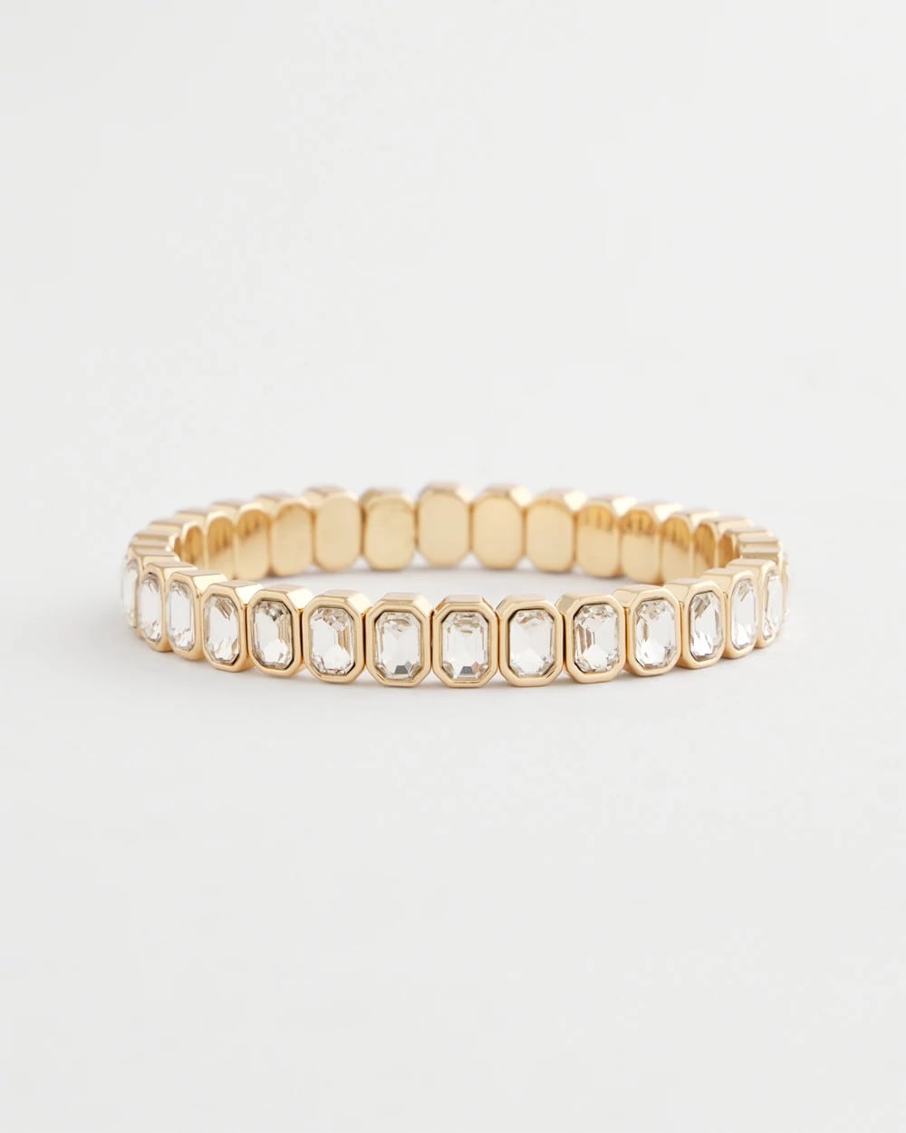 Gold Bezel Set Stretch Tennis Bracelet - Chico's