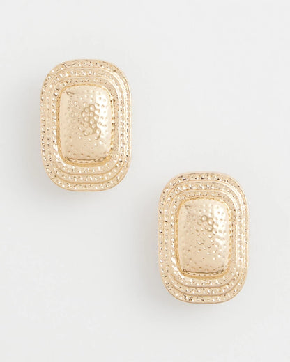No Droop® Goldtone Square Clip-On Earrings - Chico's
