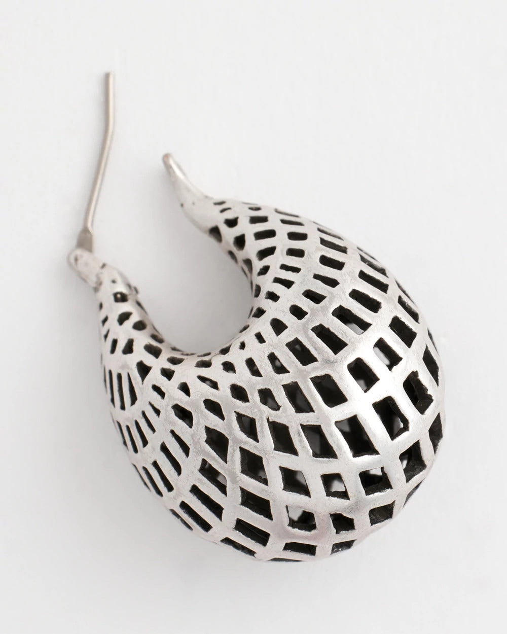 Silver Lattice Puff Hoop Earrings - Chico's