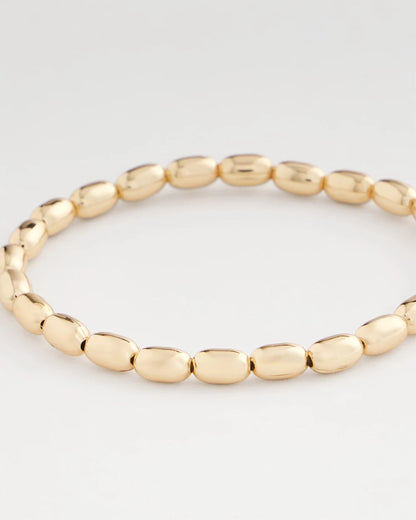 Goldtone Oval Beaded Stretch Bracelet - Chico's