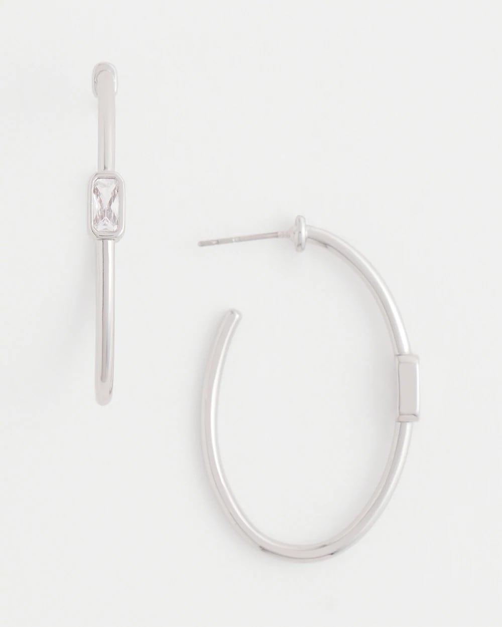 Silver Oval Hoop Earrings - Chico's