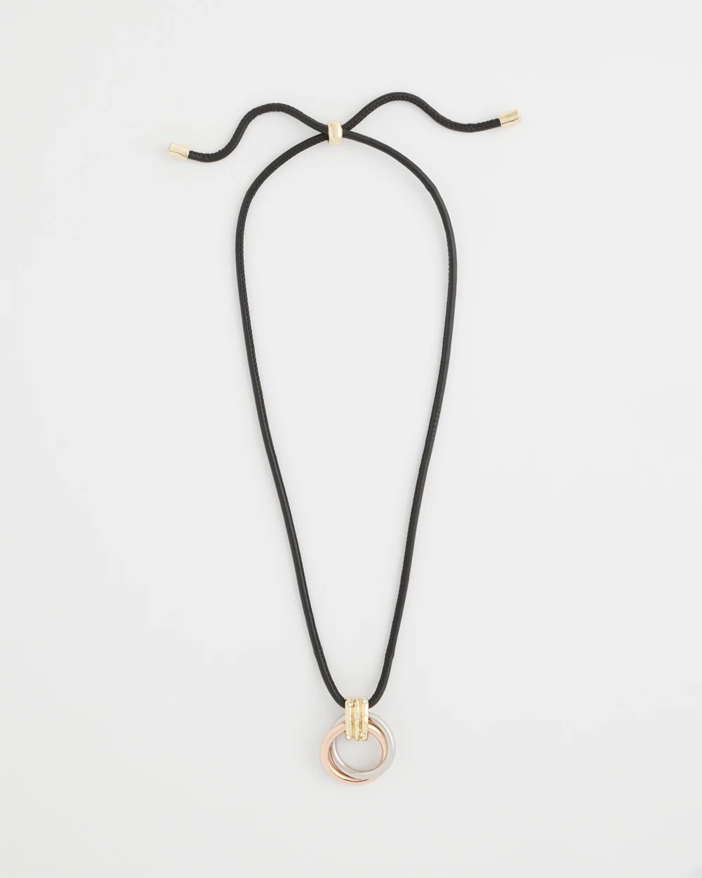 Adjustable Tri-Tone Pendant Necklace - Chico's